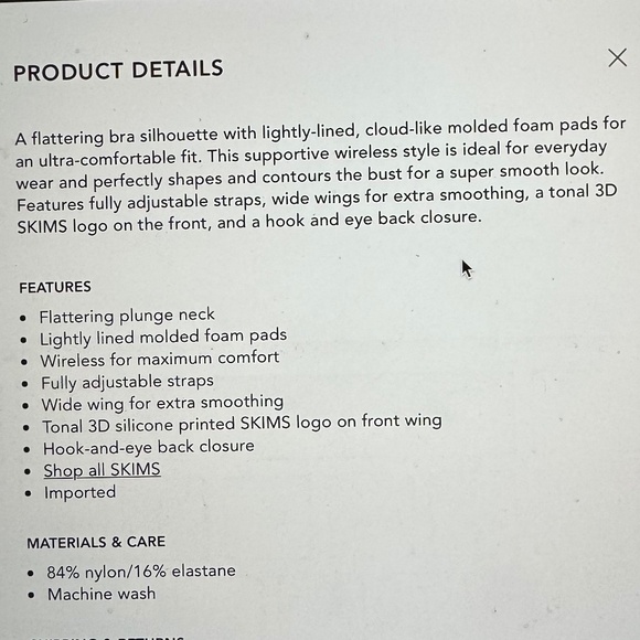 (2) 34D SKIMS Bras - ONYX Fits Everybody Strapless & CLAY Wireless Form T-Shirt - Picture 6 of 6